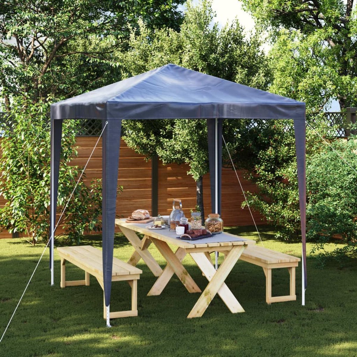 Partytent Blauw - Paviljoen Tuin - Feestjes Buiten - UV- en Waterbestendig - 2 x 2 m - Blauw