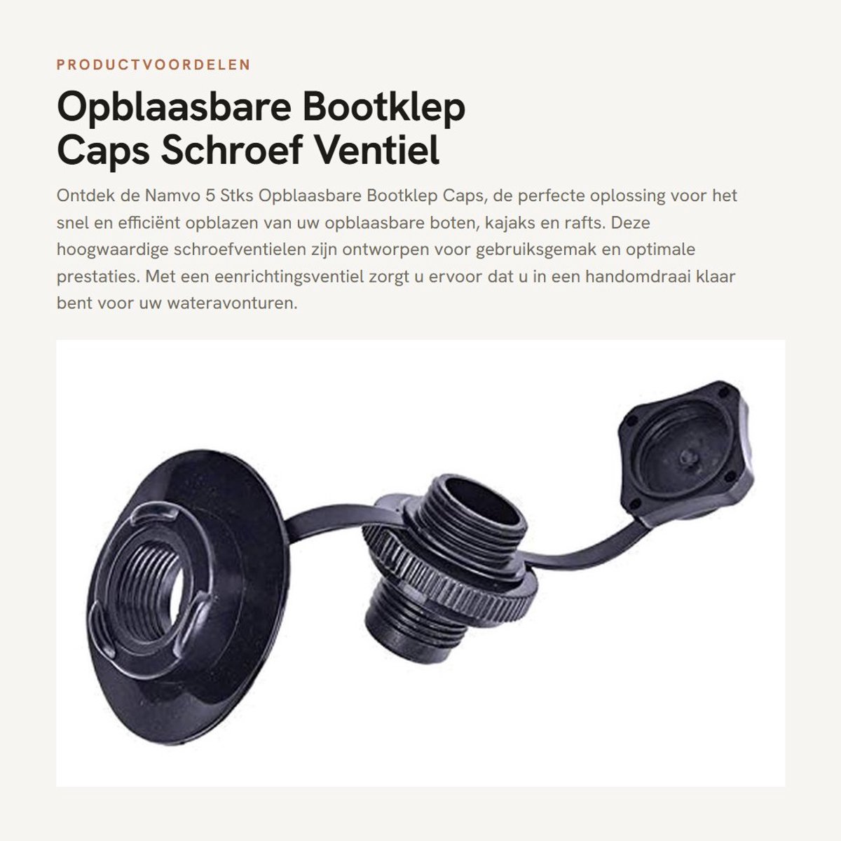 Dailygoods- Luchtklep 5 Stuks - Opblaasbare Bootklep - Schroefventiel - Eenrichtingsventiel - Hoogwaardige ABS Kunststof - Duurzaam en Corrosiebestendig - Ventiel