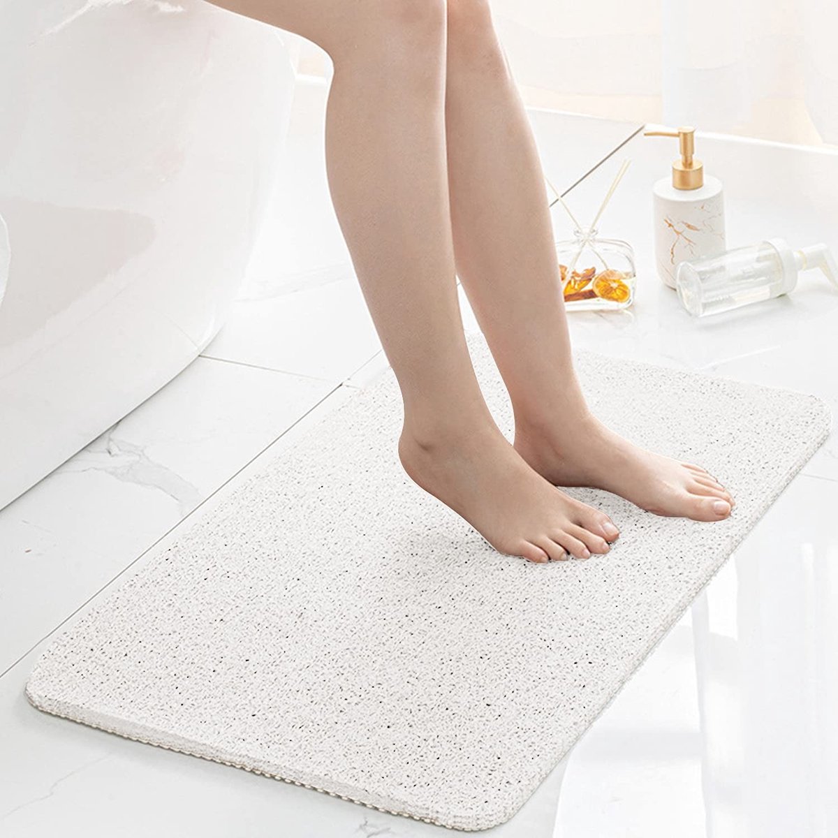 Dailygoods- Douchemat Antislip - Badmat Antischimmel - Wasbare Badmat - Sneldrogend - 60 x 40 cm - Zacht Loofah Oppervlak