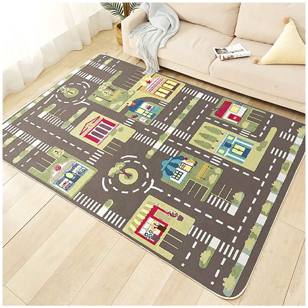 Dailygoods- Speeltapijt Schattig en Zacht - Antislip - Kindertapijt - Dierenuniversum - 80 x 120 cm - 6 mm Dikte