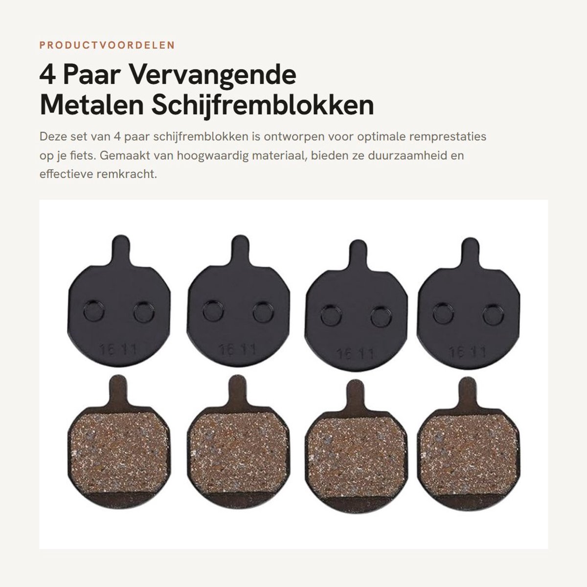 Dailygoods- Schijfremblokken 4 Paar - Vervangende Remblokken - Harsmateriaal - Geschikt voor Hayes MX2/3/4/5 CX5 GX-C GX2 - Compact en Duurzaam