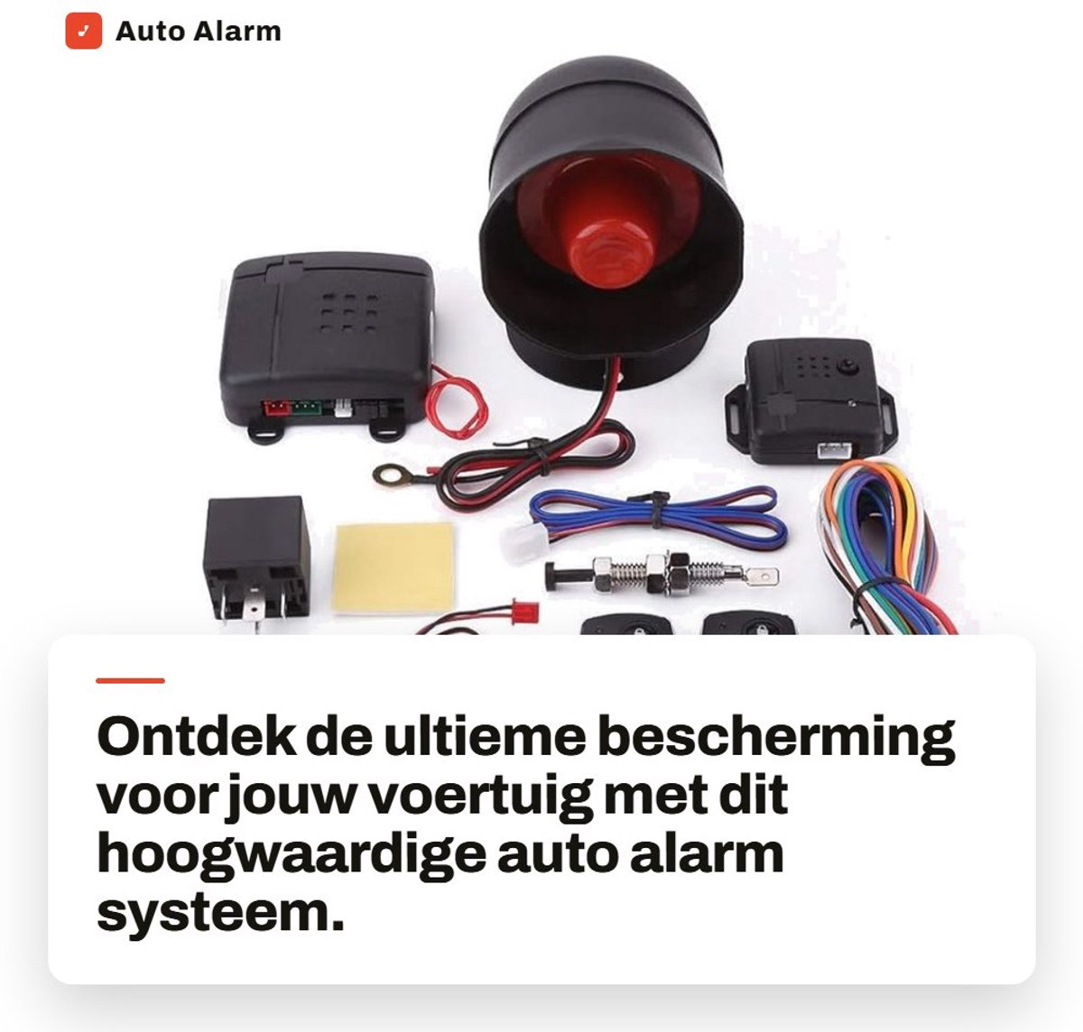 Dailygoods- Auto Alarmsysteem Draadloos - Beveiligingssysteem - Anti-diefstal - Afstandsbediening - Schoksensor - Inclusief Sirene