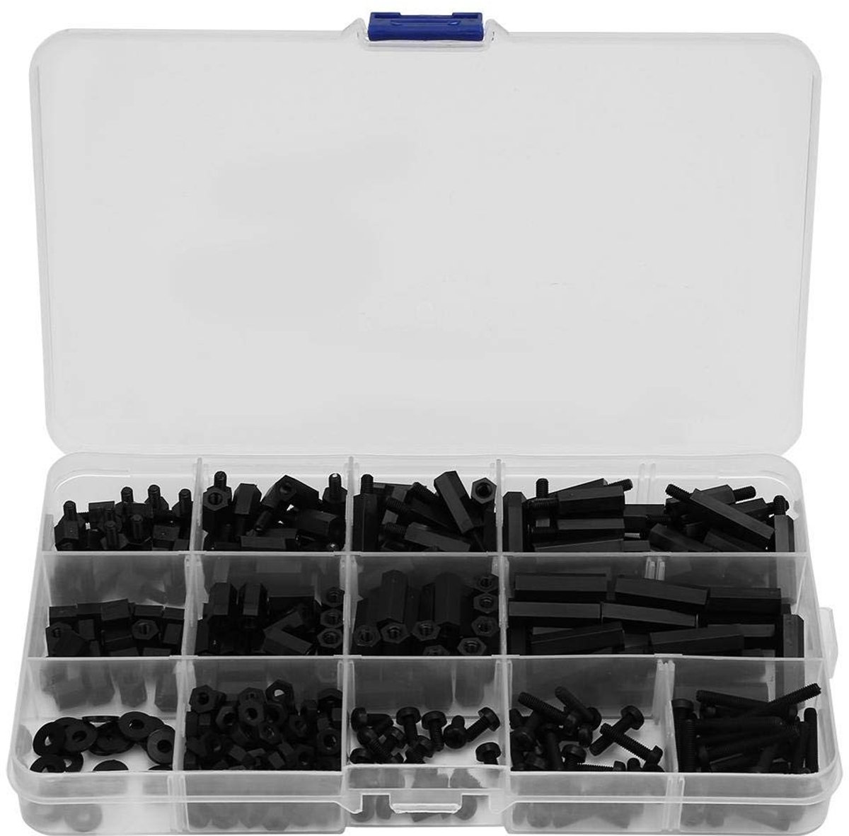 Dailygoods - 320Pcs M3 Nylon Hex Kolom Standoff - Hoogwaardige Standoffs - Zwart - Duurzaam en Praktisch - Schroef en Moer Set - Voor Elektronica en D...