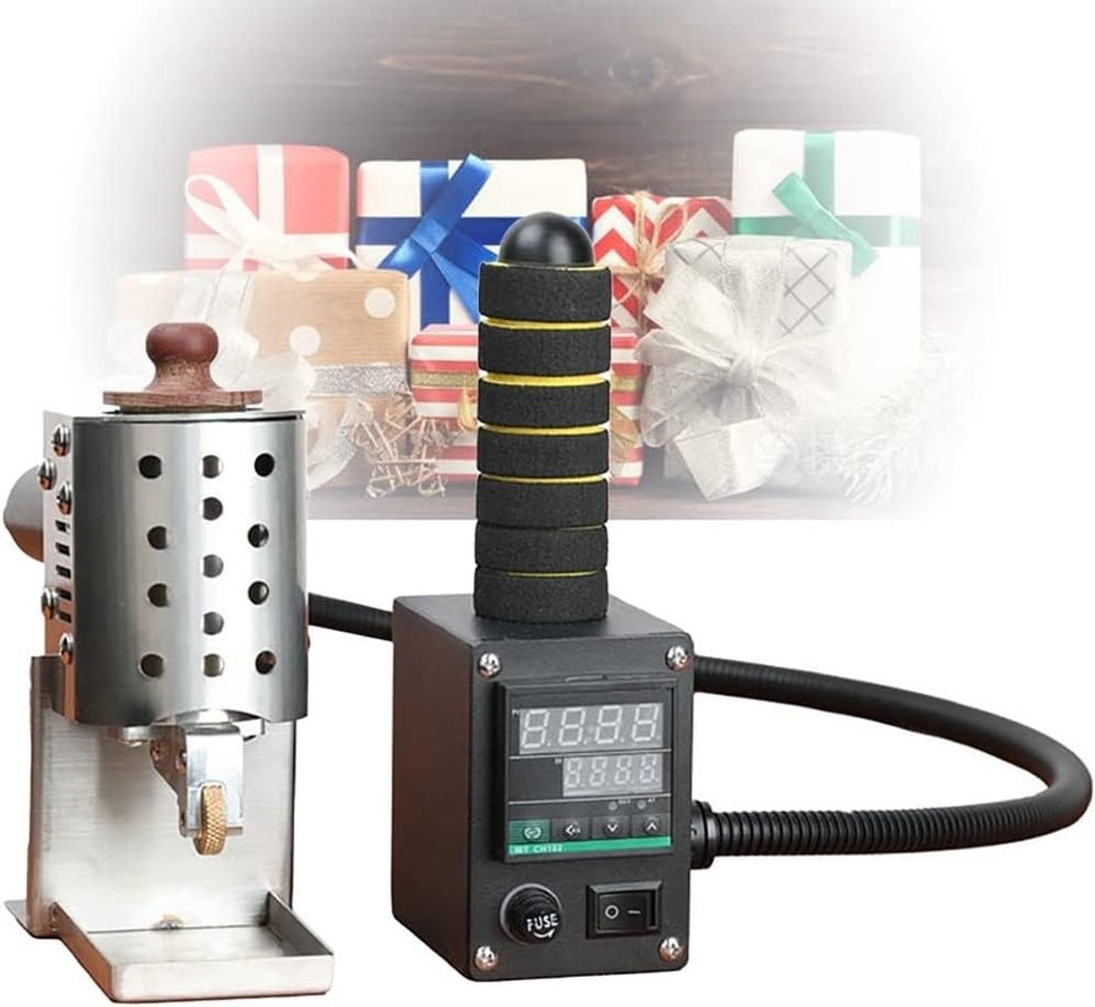 Lijmpistool Handmatig - Rollijmmachine Lijm - Papier Verlijmen - Digitale Temperatuurregeling - 50ml Capaciteit - Zwart