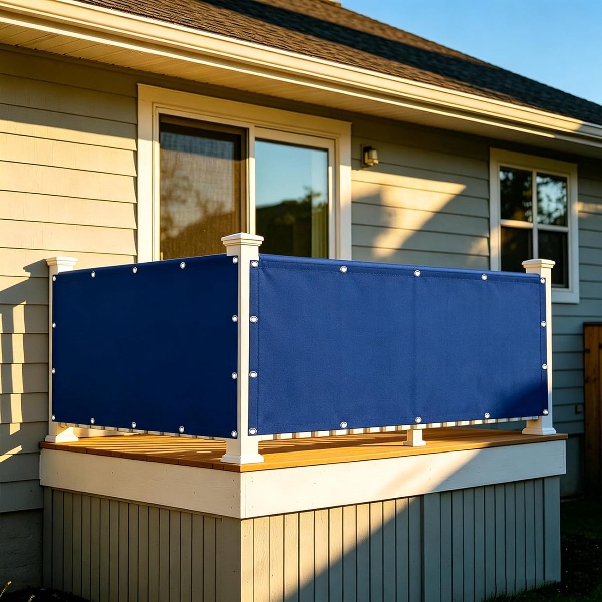 Balkonafdekking - Inkijkbescherming - Privacy Creëren - Weerbestendig Materiaal - 45 x 1000 cm - Marineblauw