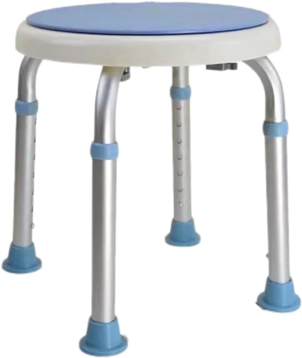 Draaibare Douchestoel - Badkamer Kruk - Veilig Douchen - 360 Graden Rotatie - 33x36.5-51.5cm - Wit