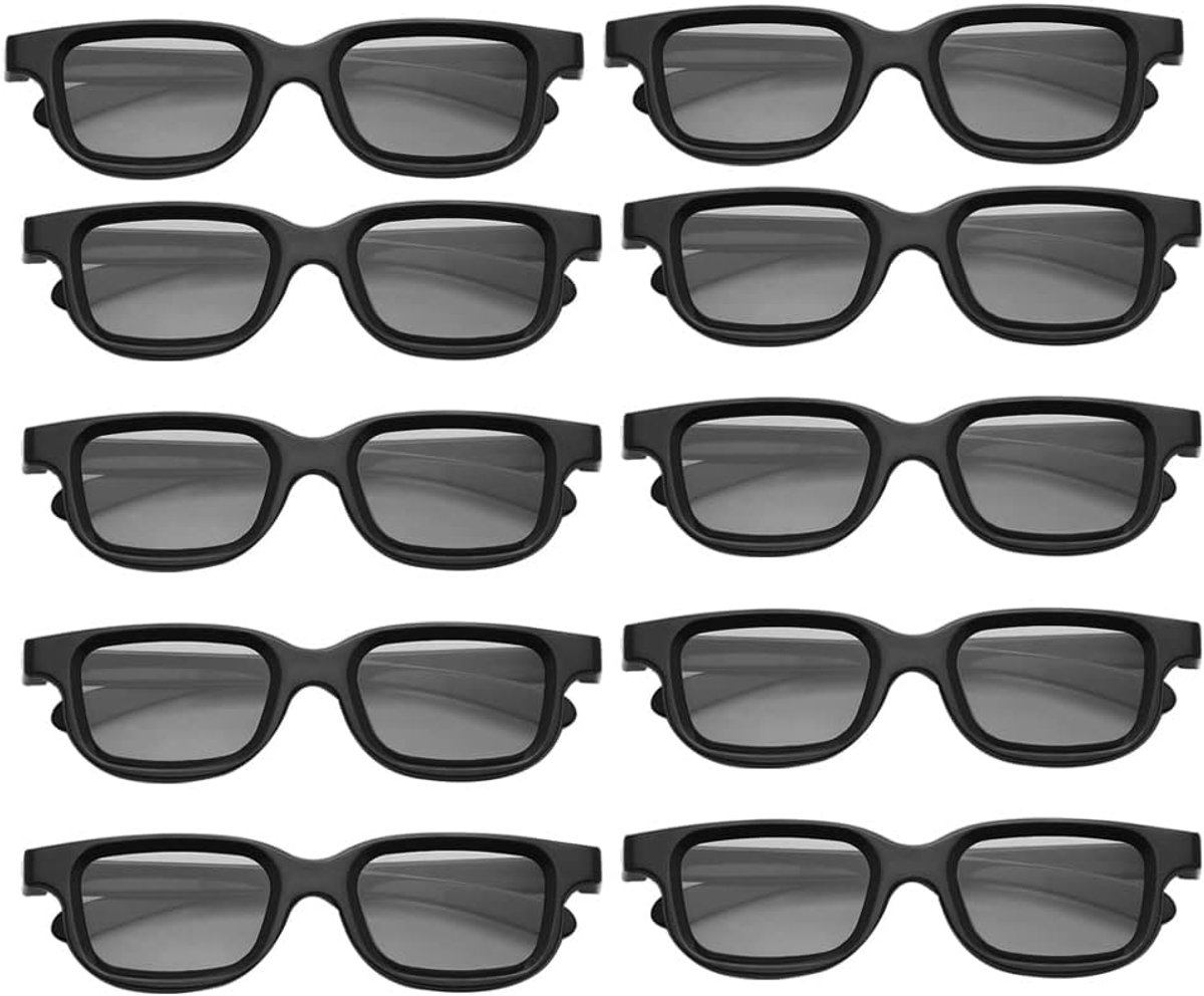 Gepolariseerde 3D Brillen - Bioskoop Brillen - 3D Films Kijken - Passief Ontwerp - 10 Stuks - Zwart