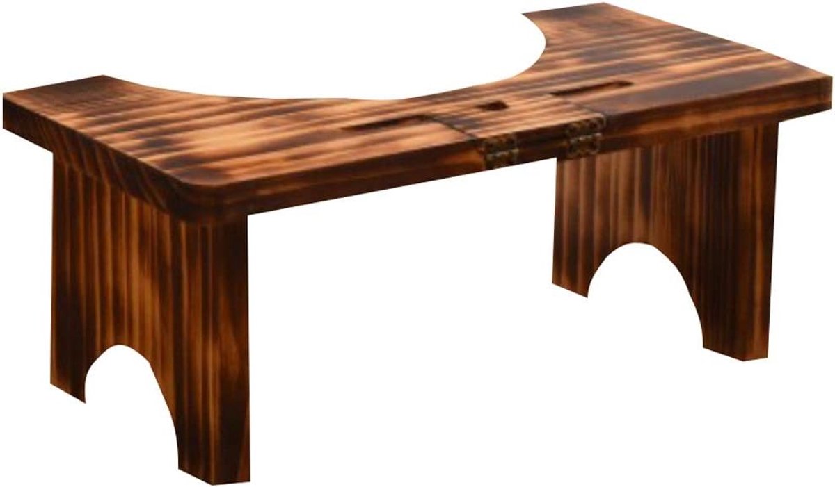 Toiletkruk Hout - Badkamer Hulp - Comfortabel Zitten - Massief Hout - 40x21x17cm - Multicolor