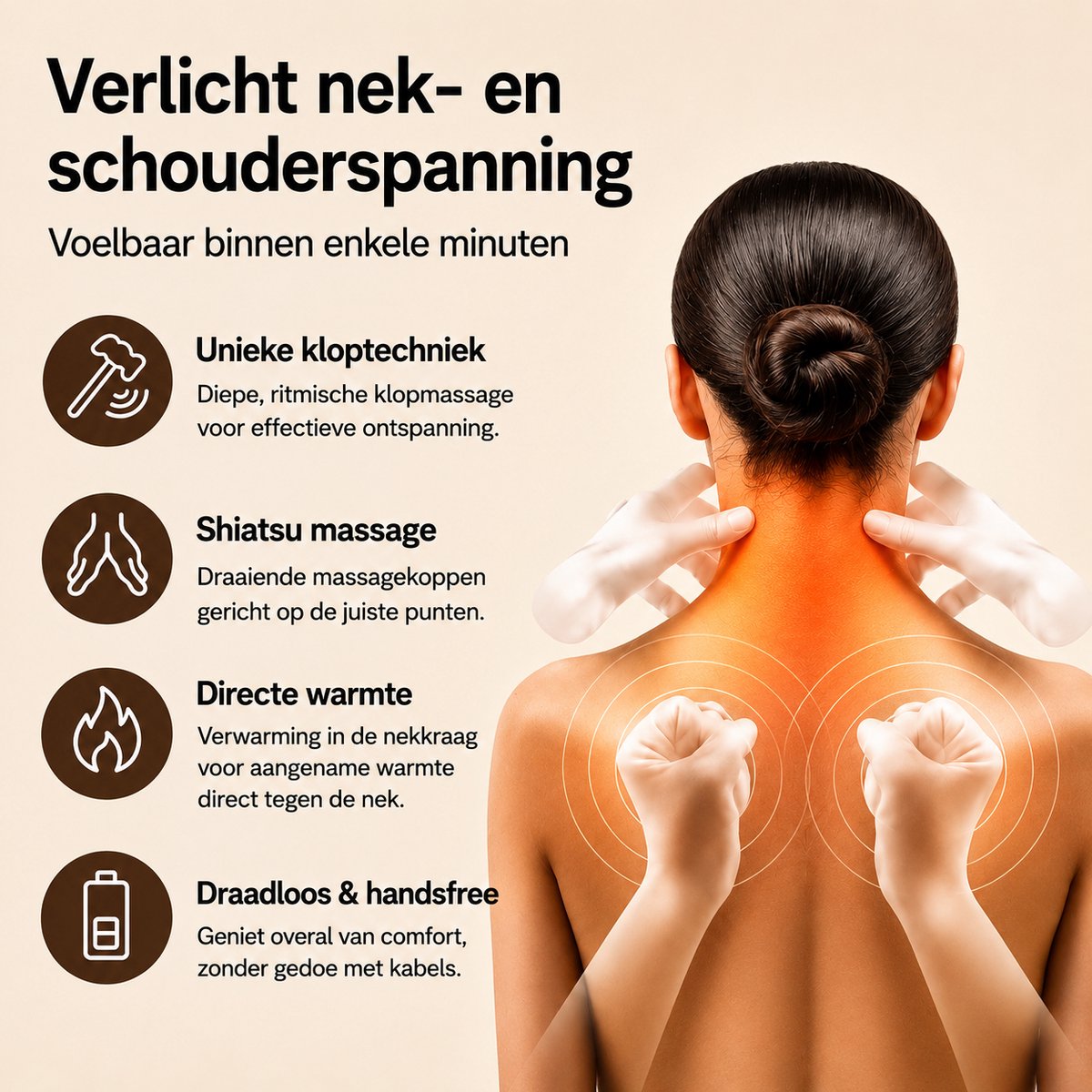 HALUNI Serenity Neck Pro Draadloos Nekmassage Apparaat met - afbeelding 3