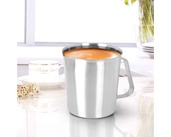 Melkopschuimbeker - Opschuimkan RVS - Latte Art Maken - Grote Capaciteit - 1500 ml - Zilverkleurig