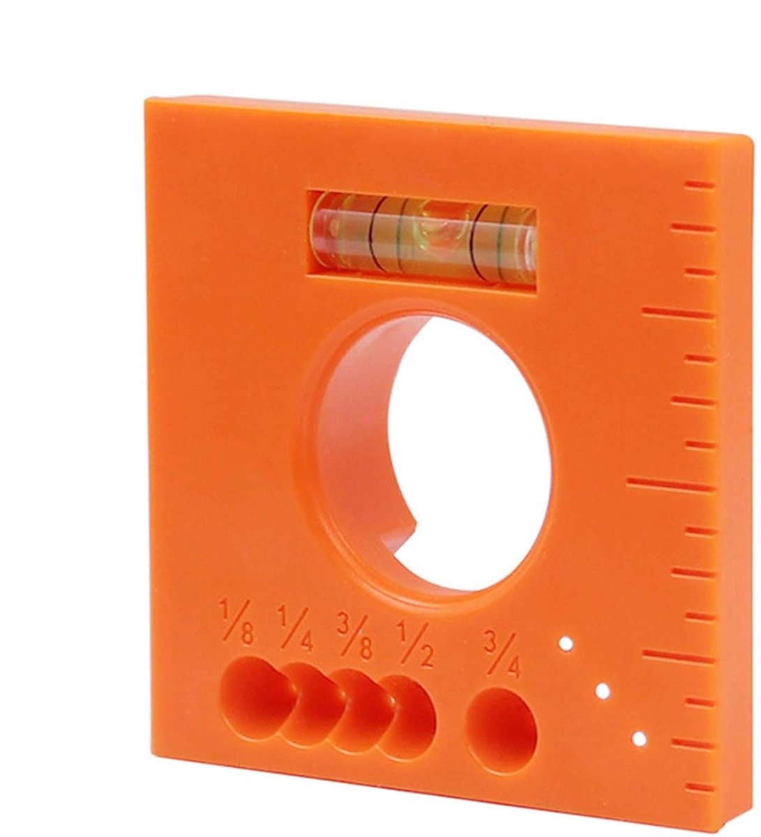 Offset Liniaal - Houtbewerkingsgereedschap - Nauwkeurig Markeren - Met Ingebouwde Waterpas - 50x50mm - Grijs
