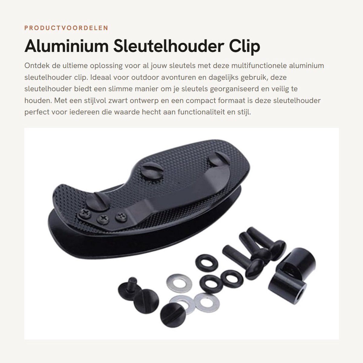 Dailygoods- Sleutelhouder Aluminium - Sleutelhanger - Organizer - Zakgereedschap - Antislip - Schokbestendig - 82x16x15 mm