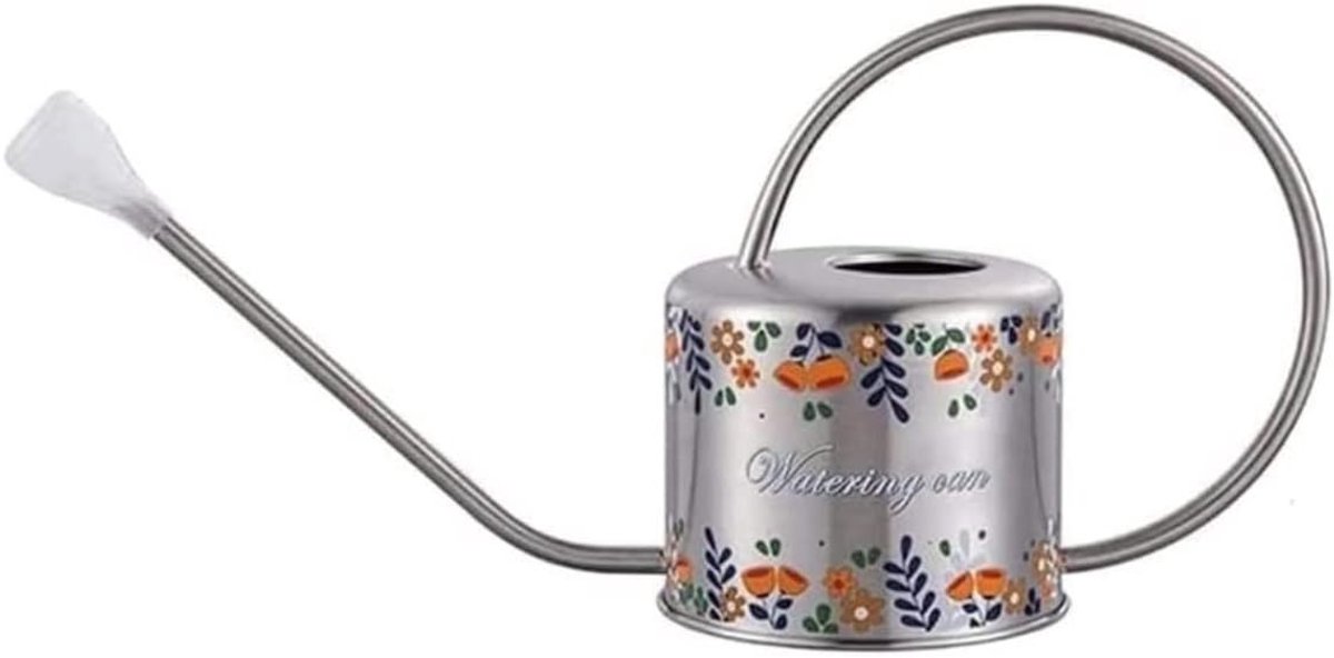 Gieter Roestvrij Staal - Bloemenspuit Lange Tuit - Planten Water Geven - Ergonomische Handgreep - 1.3L Capaciteit - Blauw Zilver