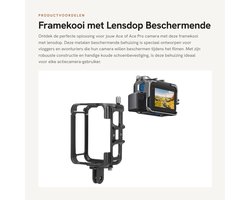 Dailygoods - Framekooi met Lensdop - Beschermende Behuizing - Aluminium - Actiecamera-accessoire - Geschikt voor Ace/Ace Pro - 80 g