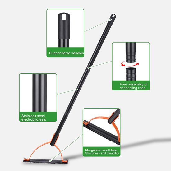 Dailygoods- Onkruidgrassnijder Dubbelsnijdend - Verstelbare Roestvrijstalen Handgreep - Ergonomisch Ontwerp - 65 Mangaanstaal Messen - Duurzaam en Schokbestendig - Onkruidmes van Dailygoods — afbeelding 4