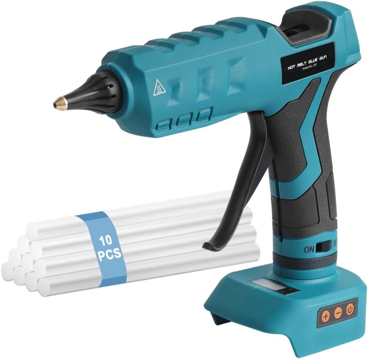 Krylanso® - Lijmpistool voor Makita LXT accu 18V - Draadloos & Netstroom - Digitaal Display - Instelbare Temperatuur 100-220 °C - Incl. 10 lijmsticks - 100 Watt (geleverd zonder accu en lader)
