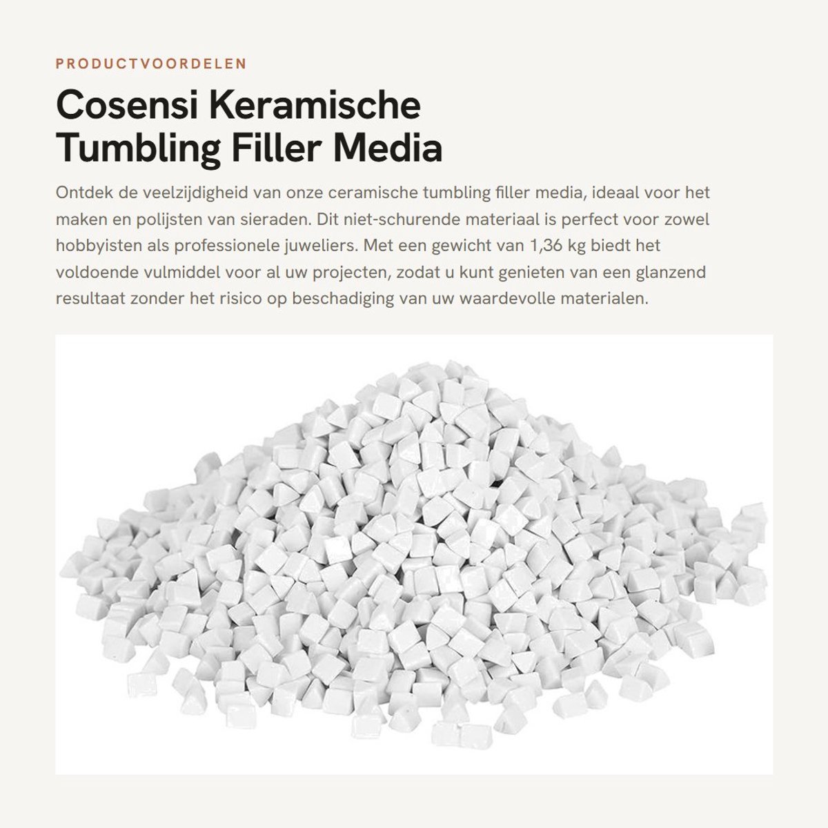 Dailygoods - Keramische Tumbling Filler Media - Polijstmateriaal - 3 Lbs - Niet-schurend - Tool voor sieraden - Ideaal voor hobbyisten