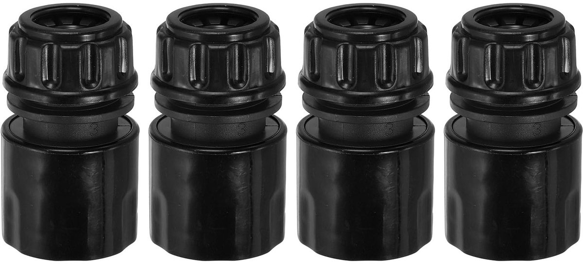 Dailygoods - PATIKIL 1/2 "slangreparatie connector extender, 4 stuks plastic tuinslang reparatie waterslang connectoren lekvrij ontwerp, zwart