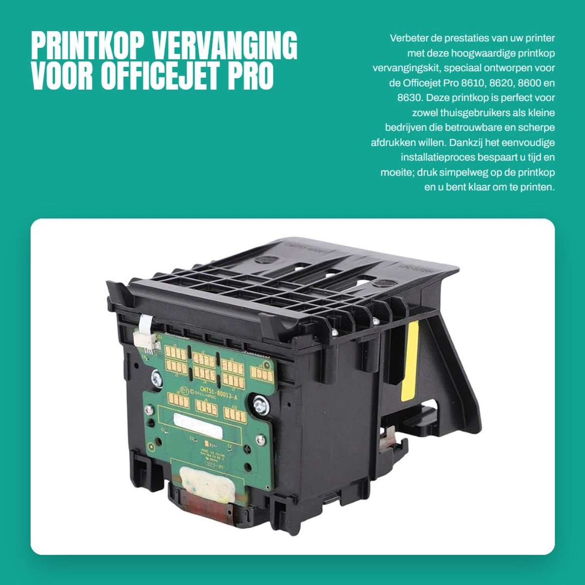 Dailygoods- Printkop Eenvoudige Installatie - Vervanging 8100 - Hoogwaardig ABS - Hoge Prestaties - Compatibel met Jet 8100/8600 - Printhelderheid - Printerkop