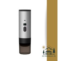 Draagbare Koffiemachine /Coffee maker voor camping, op reis of onderweg - Oplaadbaar - Zilver - Grijs