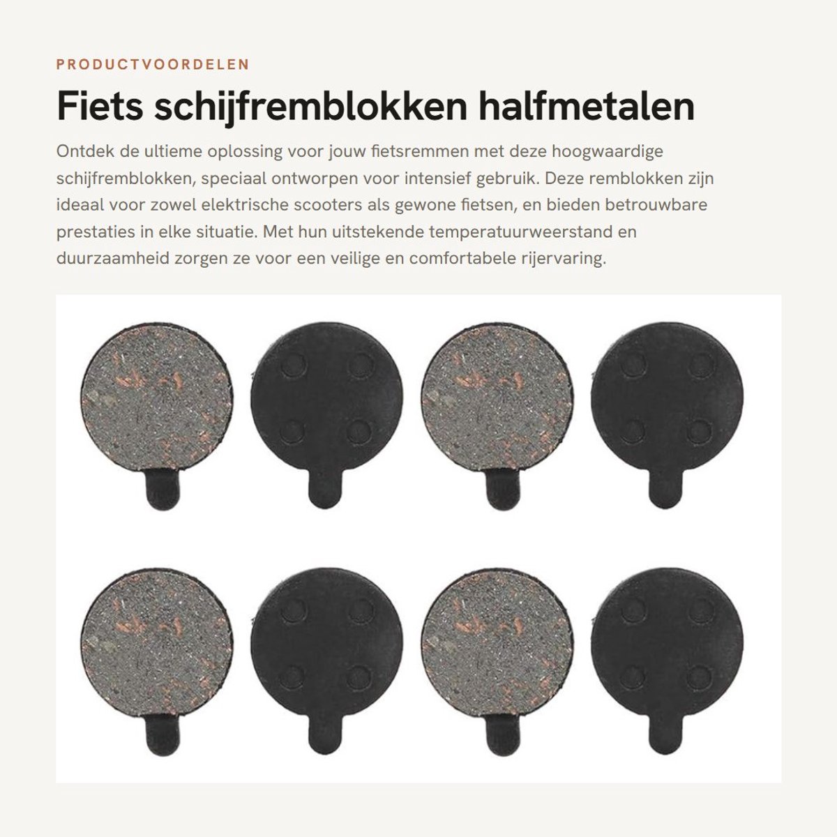 Dailygoods - Fiets schijfremblokken - halfmetalen remblokken - duurzaam en sterk - geschikt voor rotorschijfrem - 4 paar - reserveonderdelen