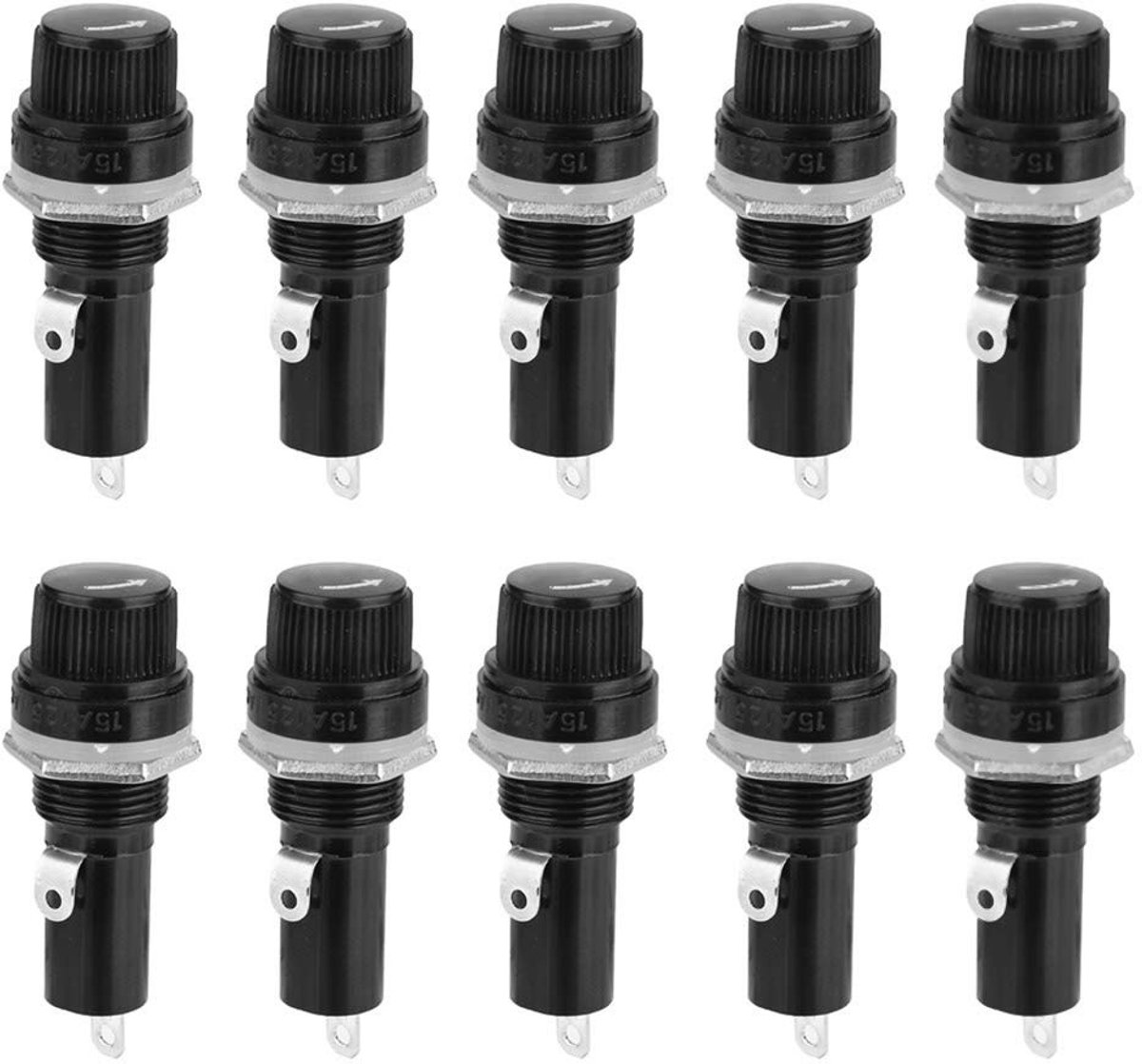 Dailygoods - Set van 10 Zekeringhouders 6 x 30 mm met Schroefsluiting
