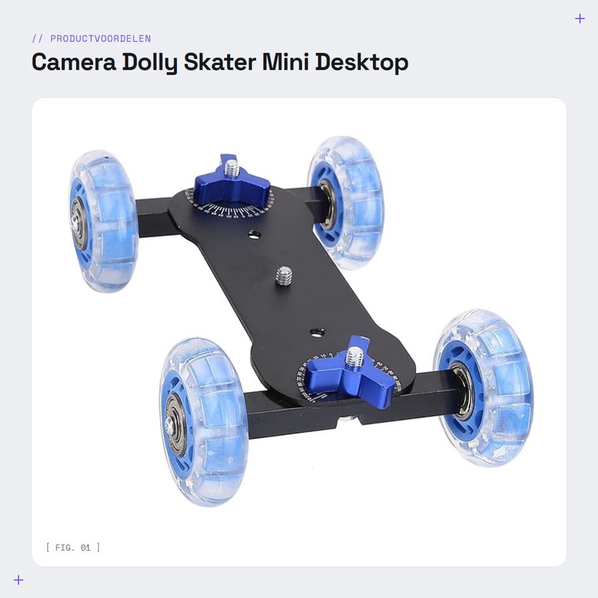 Dailygoods- Camera Dolly - Lichtgewicht Aluminium - Rail Roller Track Slider - Draagvermogen 10 kg - Compatibel met DSLR/Actiecamera - Duurzaam en Stil - Camerarail