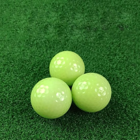 Dailygoods- Golfballen Glow in the Dark - 12 stuks - 2-laags design - Synthetisch rubber - Herbruikbaar - Nachtgebruik - Lichtgevende Golfballen van Dailygoods — afbeelding 5