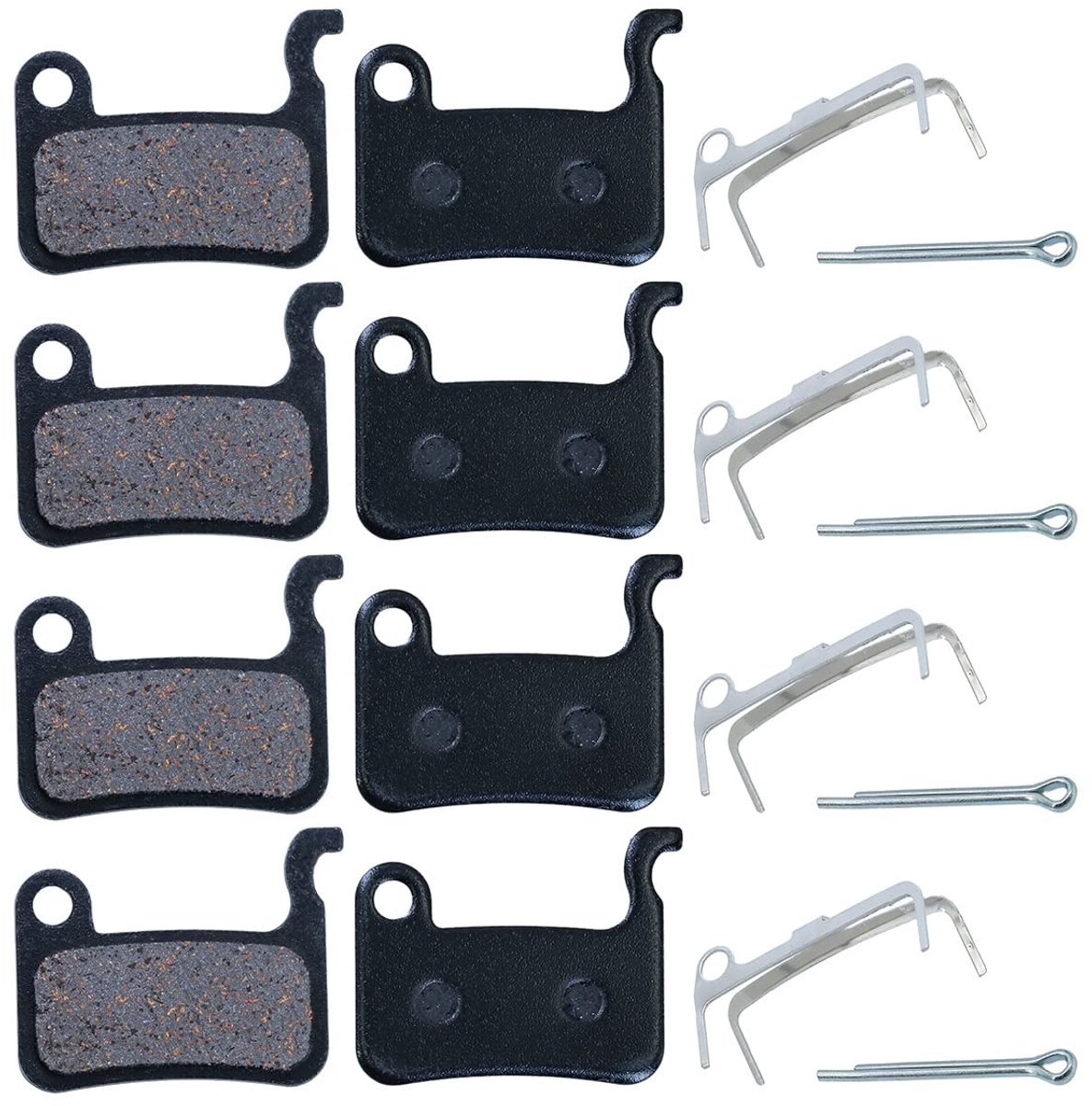 Dailygoods- Remblokken Fiets - Schijfremblokken - Hars/Halfmetaal - 4 Paar - Bevestigingsklemmen - 27 mm x 32,5 mm - Slijtvast en Geluidloos - Fietsremmen