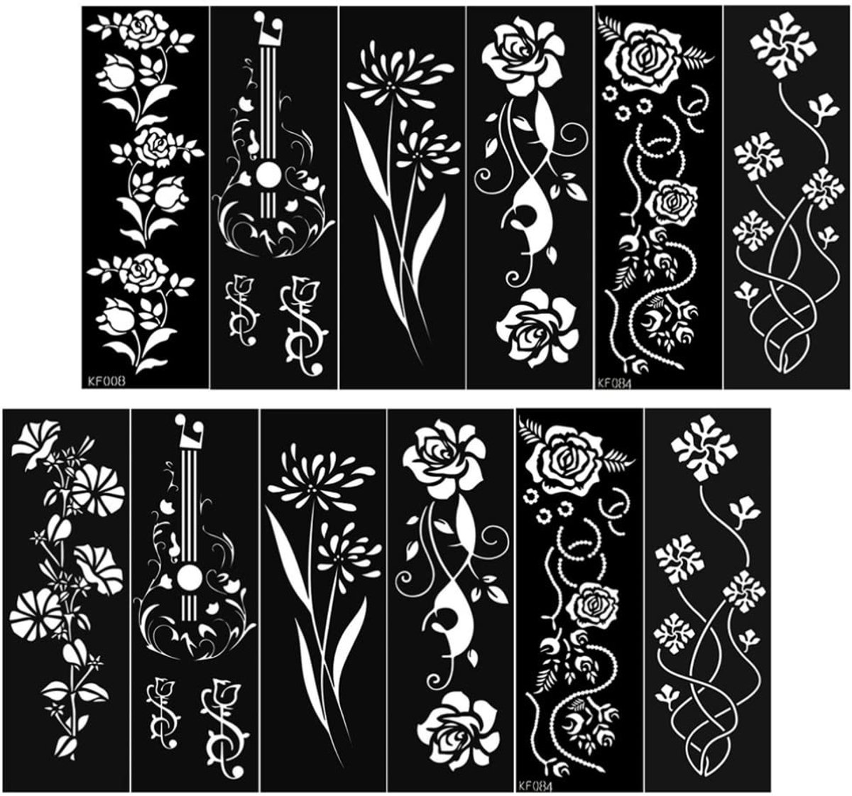 Dailygoods- Tattoo-sjablonen 12 Vellen - Tijdelijke Tattoo's - Zelfklevend - Herbruikbare Tattoos - Creatieve Patronen - Geschikt voor Volwassenen en Kinderen