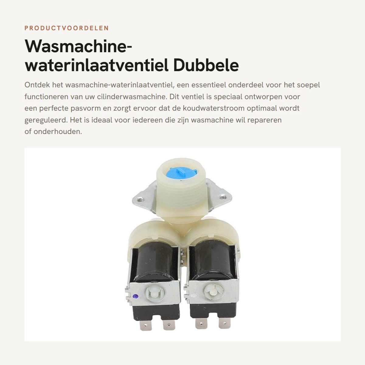 Dailygoods- Waterinlaatventiel Dubbele Koppen - Wasmachine Ventiel - 220-240 V - ABS Materiaal - Perfecte Pasvorm - Duurzaam voor Langdurig Gebruik - Wasmachineklep