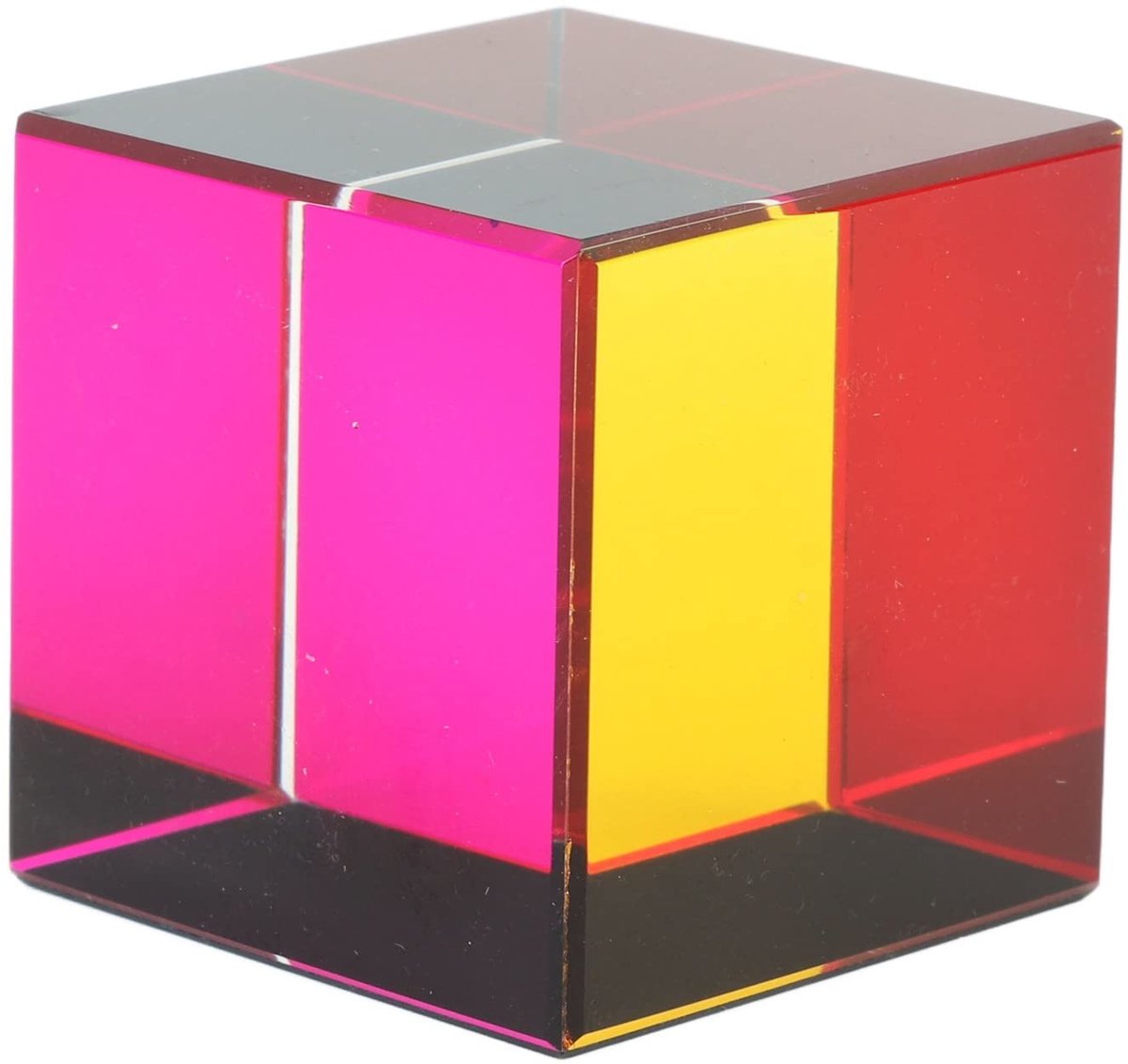 Dailygoods- Prisma Optisch Kubusprisma - Veelkleurig Glas - 6-zijdig Decoratie - Lichtgewicht - Inclusief Poetsdoek - Uitstekende Helderheid - Lichtbreker