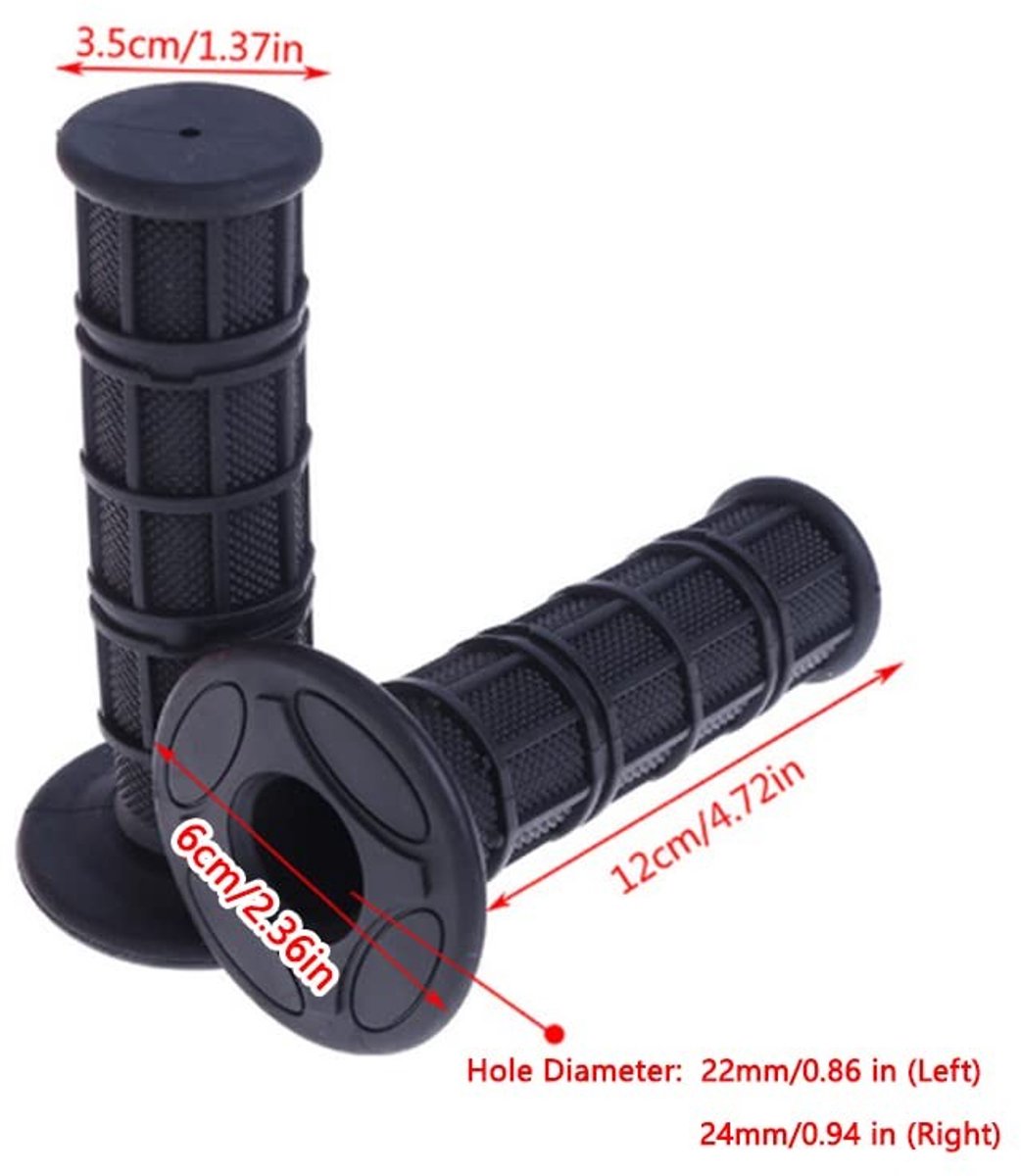 Dailygoods- Motorfiets Handgrepen Premium TPR - 1 Paar - Ergonomisch Ontwerp - Geschikt voor 7/8 Inch Stuur - Zacht en Rekbestendig - 4 Kleuren beschikbaar - Motorhandgrepen