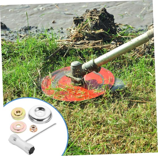 Grasmaaier Schijven Set - Onkruidverwijderaar Accessoires - Gazon Onderhoud - Duurzaam IJzer Koper - 4 Stuks - Grijs — afbeelding 4