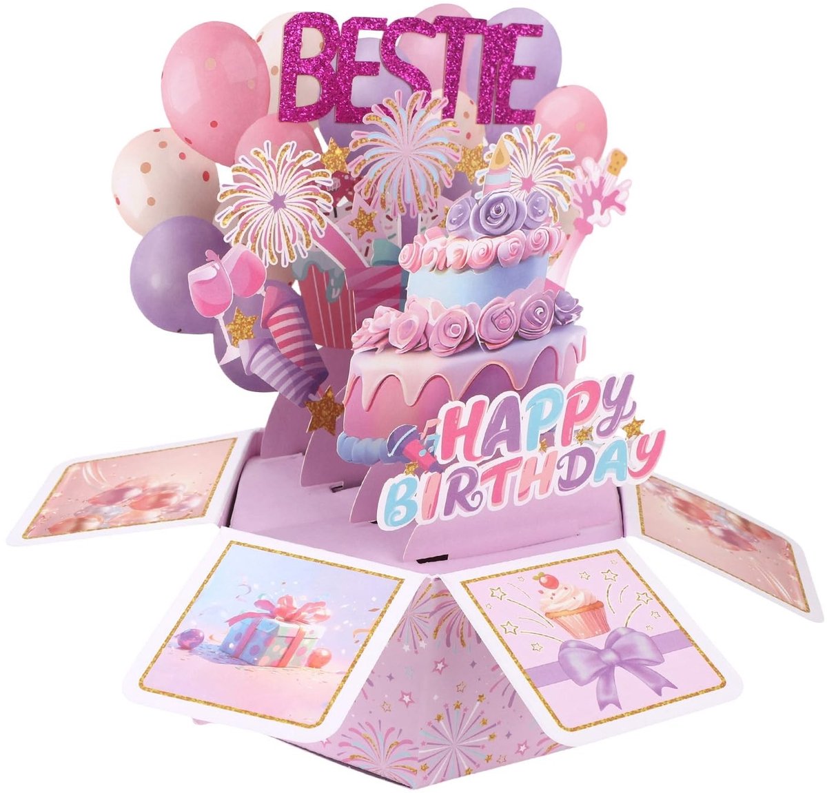 Dailygoods- Verjaardagskaart Grappig 3D Pop-Up - Wenskaart met Envelop - Creatief Cadeau - Feestdecoratie - Veelkleurig - 22x22x21,5 cm