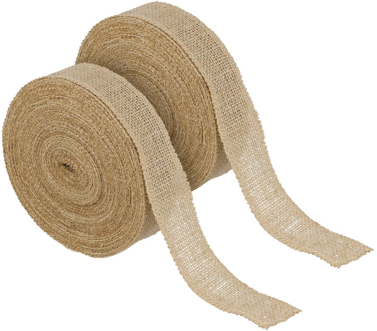 Dailygoods- Jute Lint 4 cm x 20 m - Natuurlijke Jute - Decoratie Lint - Bruin - 2-Pack - Duurzaam en veelzijdig voor ambachtelijke projecten - Decoratielint