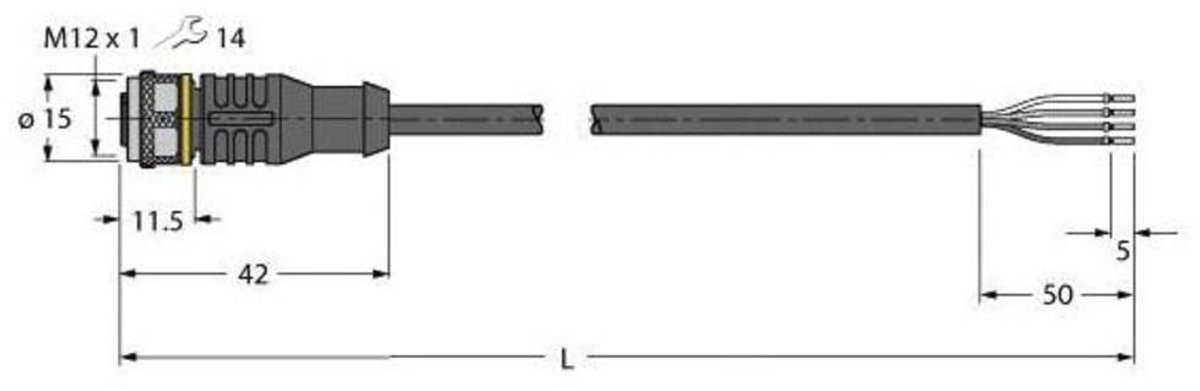 Image of Turck 6625505 Sensor/actuator aansluitkabel Aantal polen (sensoren): 4 10 m 1 stuk(s)