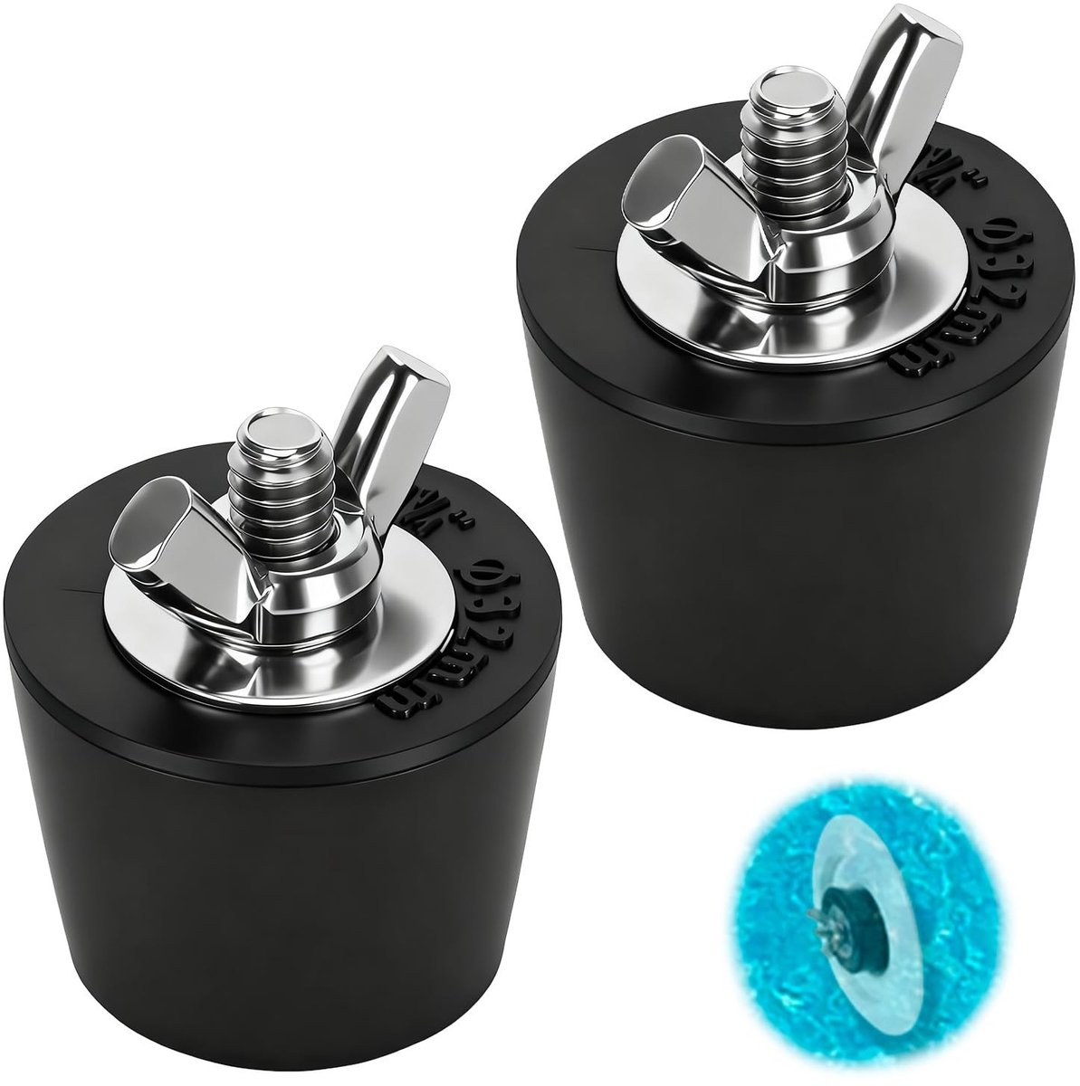 Dailygoods- Zwembad Winterplug - 2 Stuks - Rubber/Roestvrij Staal - Voor Skimmers/Retourlijnen - Voorkomt Waterinfiltratie - Geschikt voor 32 mm Leidingen