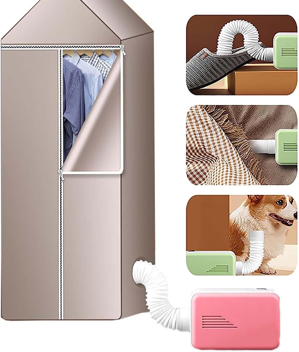 Mini Droger Draagbare Dryer Kleding Drogen Inclusief Slang Compact Formaat Roze