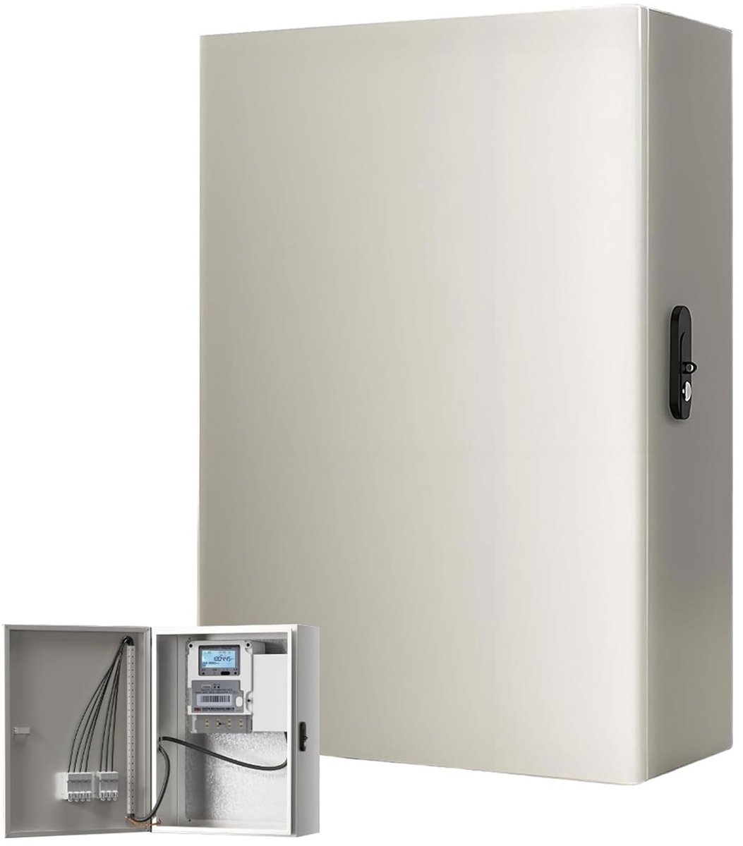 Gegalvaniseerde Stalen Behuizing - Waterdichte Aansluitdoos - Elektrische Installaties Beveiligen - IP65 Waterdicht - 40x50x20cm - Grijs