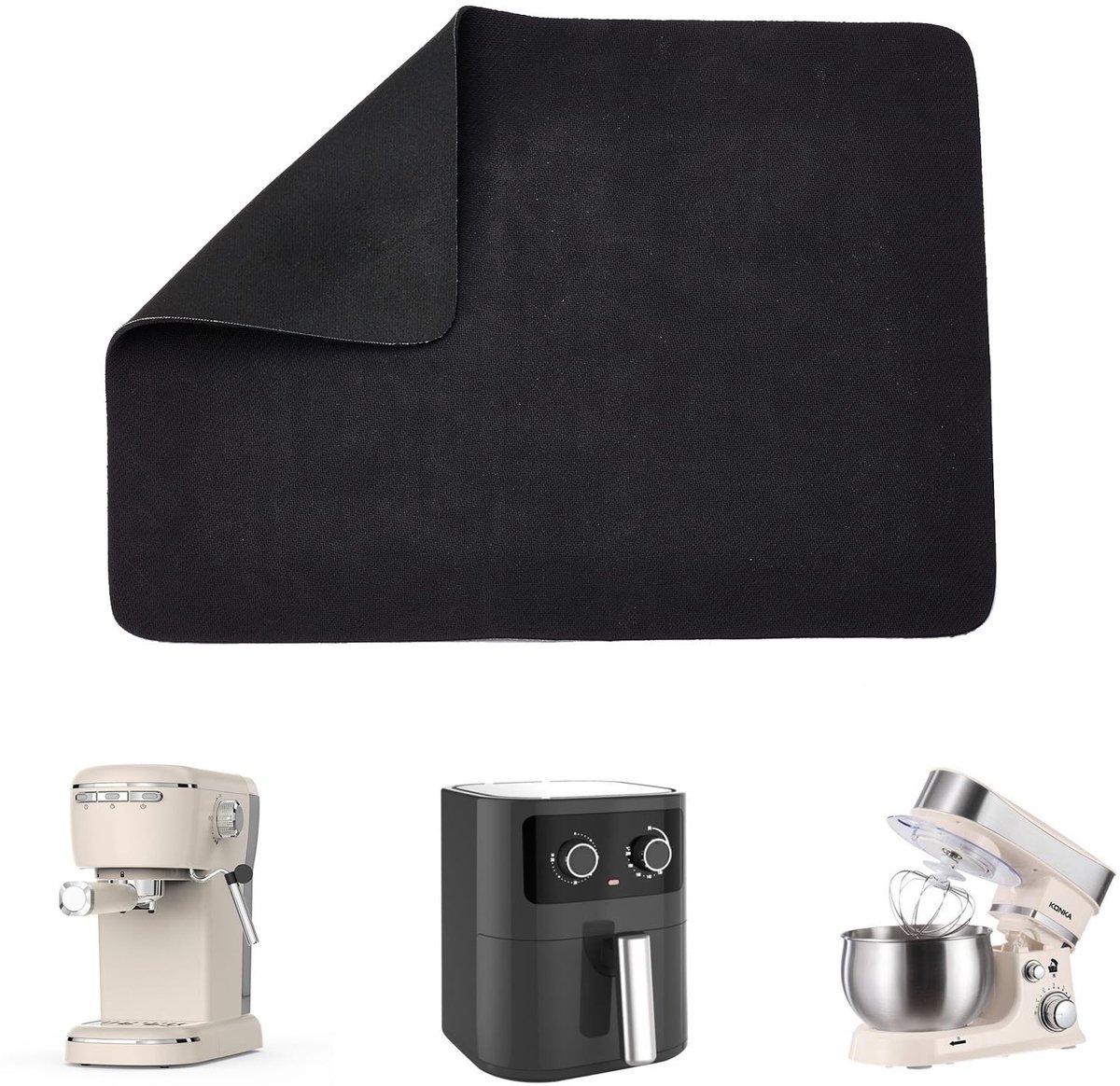 Dailygoods- Schuiflade 360 graden draaibaar - Rubber - Hittebestendig - Keukenapparatuur - 30 cm x 39 cm - Gemakkelijk schoon te maken - Keukenmat