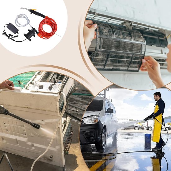 Draagbare Hogedrukreiniger - Elektrische Reiniger - Auto en Buiten Reinigen - Krachtige Koperen Motor — afbeelding 4
