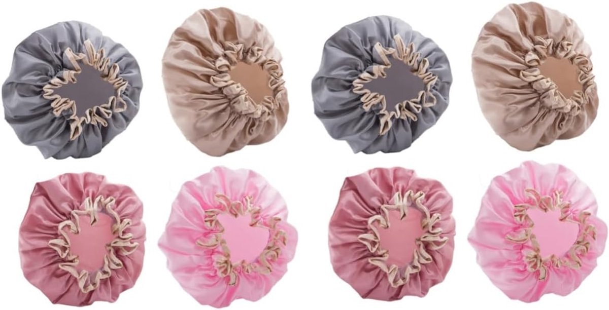 Douchekapjes Set - Badmutsen Haarverzorging - Make-up Verwijderen - Waterdicht Ontwerp - 4 Stuks - Grijs
