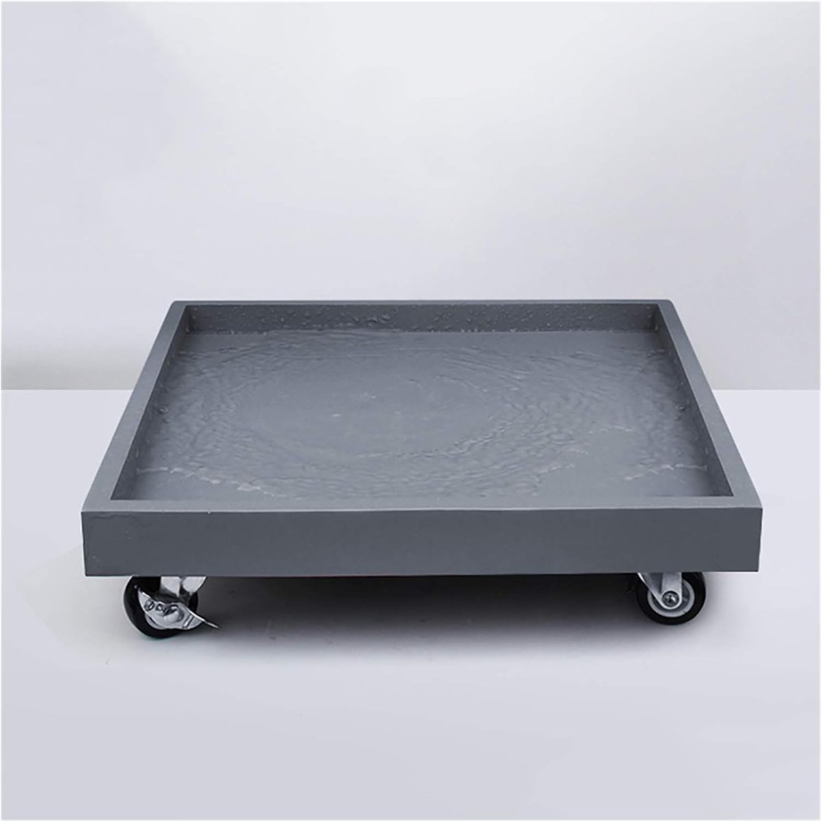 Planten Caddy Vierkant - Bloempot Trolley - Planten Verplaatsen - 360 Graden Wielen - 30cm Diameter - Grijs