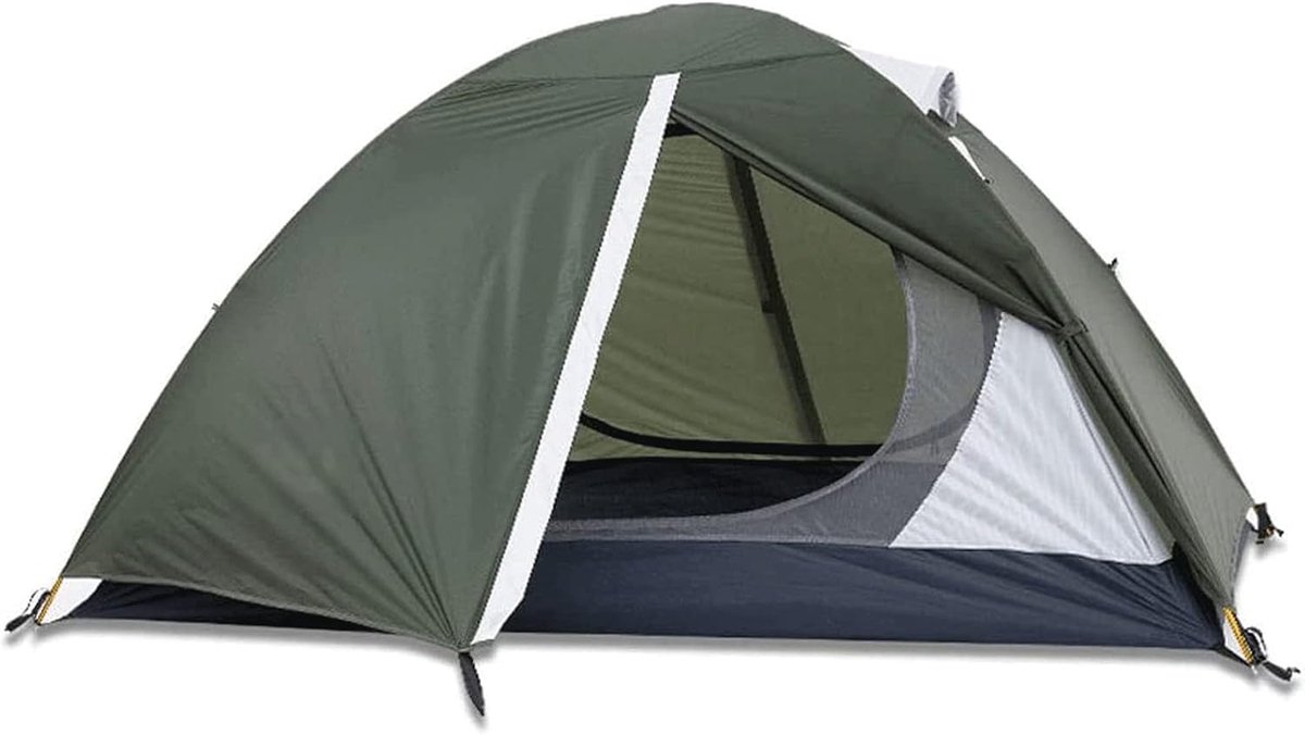 Kampeertent Dubbellaags - Strandtent Netgaren - Outdoor Avontuur - Hoge Waterdichtheid - Voor 2 Personen - Groen