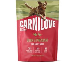 1,5 kg Carnilove active adult all breeds duck / pheasant hondenvoer