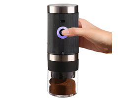 Elektrische Koffiemolen - Draadloze Molen - Verse Koffie - Conische Braam Slijper - Compact Ontwerp - Zwart