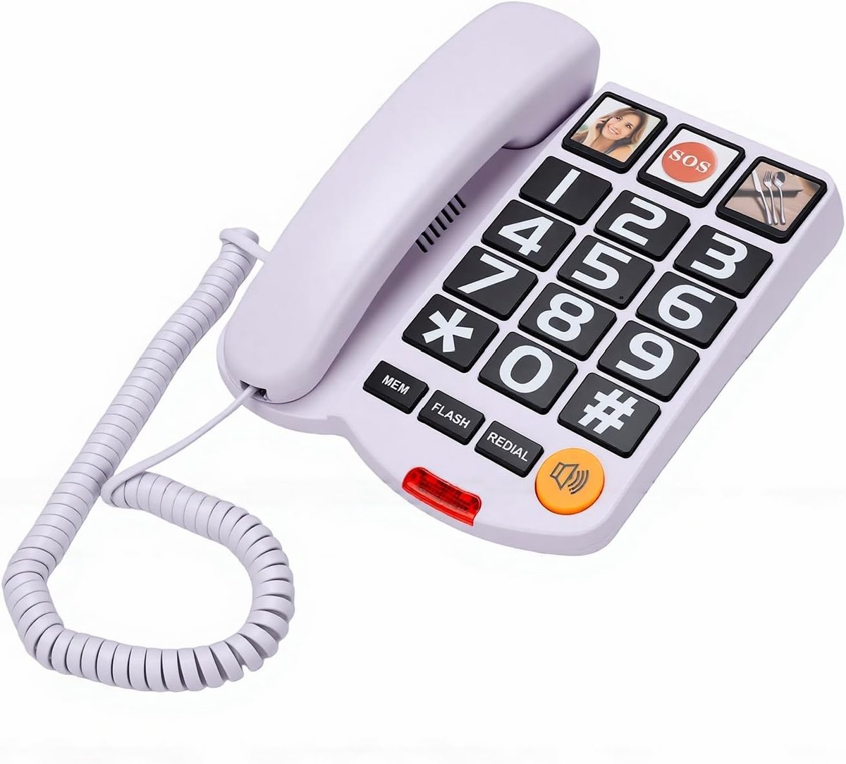 Vaste Telefoon - Senioren Telefoon - Makkelijk Bellen - Extra Luide Beltoon - Grote Knoppen - Wit