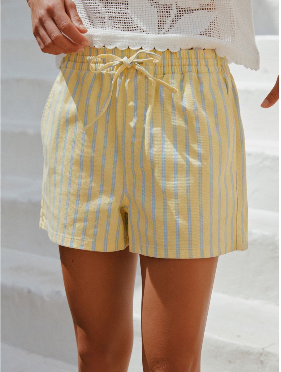 Next - Dames - Drawstring Mini Shorts - Geel