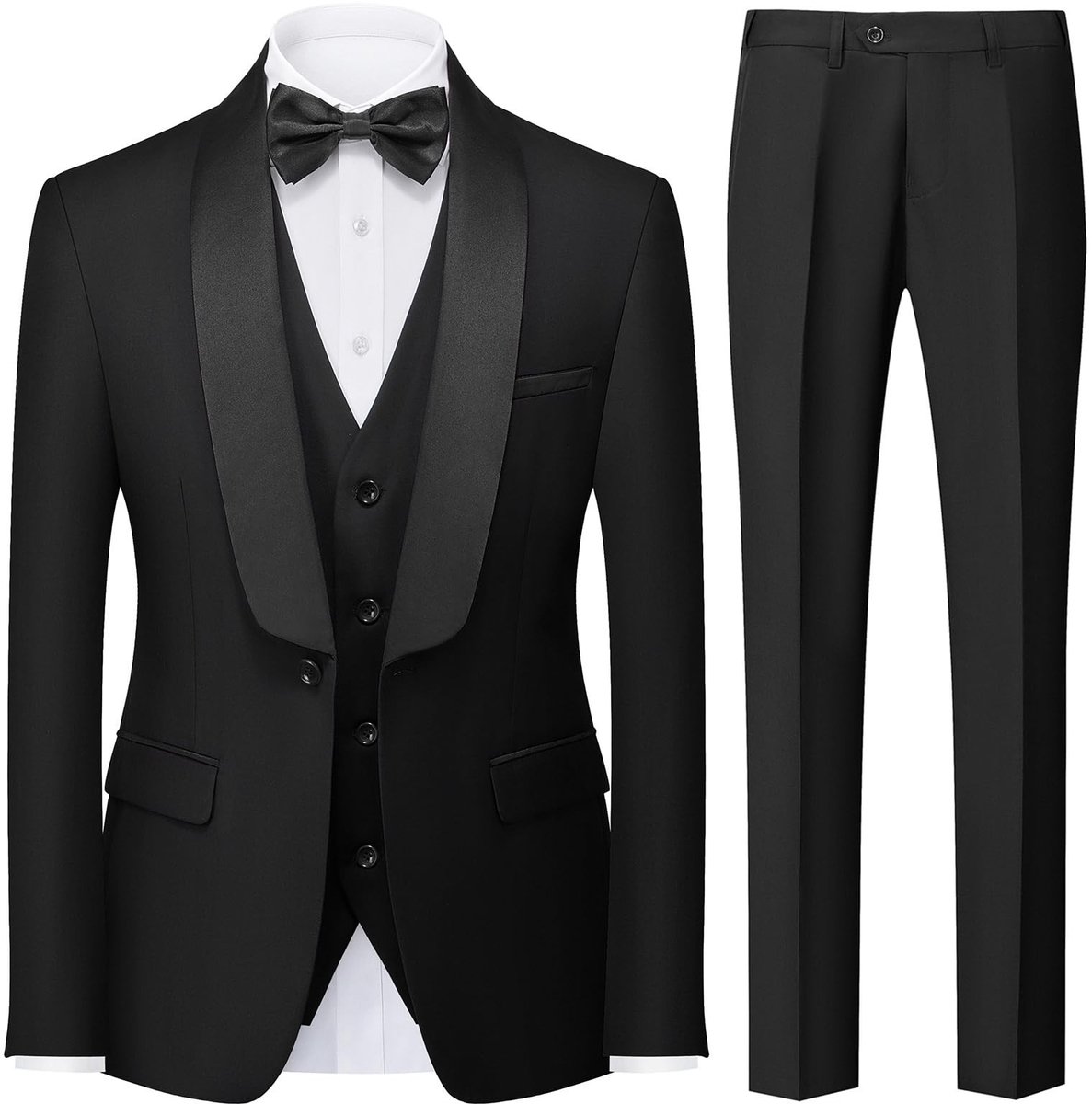 Dailygoods- Heren Pak 3-delig Slim Fit - Blazer/Vest - Broek - Polyester/Viscose - Casual/Formeel - Kreukvrij/Onderhoudsvriendelijk - Herenkostuum